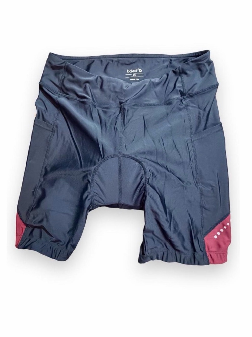 BALEAF Women’s XL Padded Cycling Bike Shorts Black Red